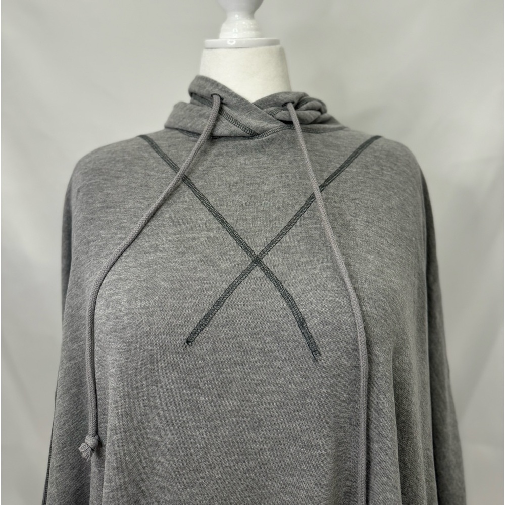 Free People Oversized Grey Hoodie Poncho - Picture 4 of 8
